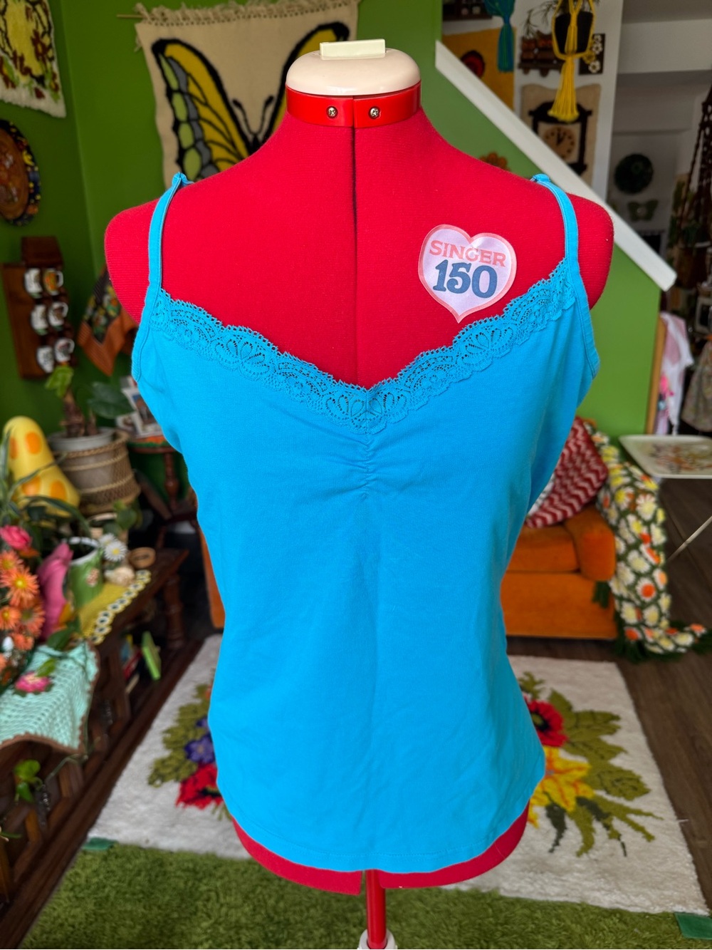MXM Turquoise Lace-Trim Camisole